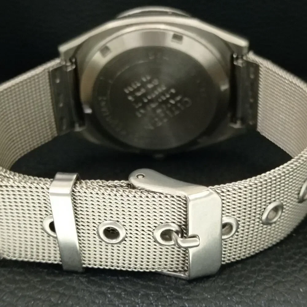 Vintage 1978 Citizen Automatic Mens Silver Watch W/daydate & Brown accents